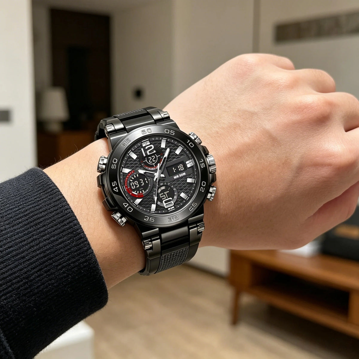 Men's Leisure Sports Watch Multifunctional Dual Display Electronic Watch for Teenagers and Students