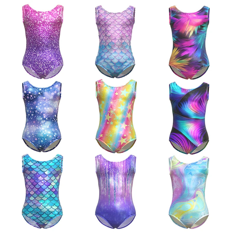 Girls Gymnastics Ballet Leotards Toddler Colorful SleevelessTank Dance Leotard Kids Dancewear Activewear