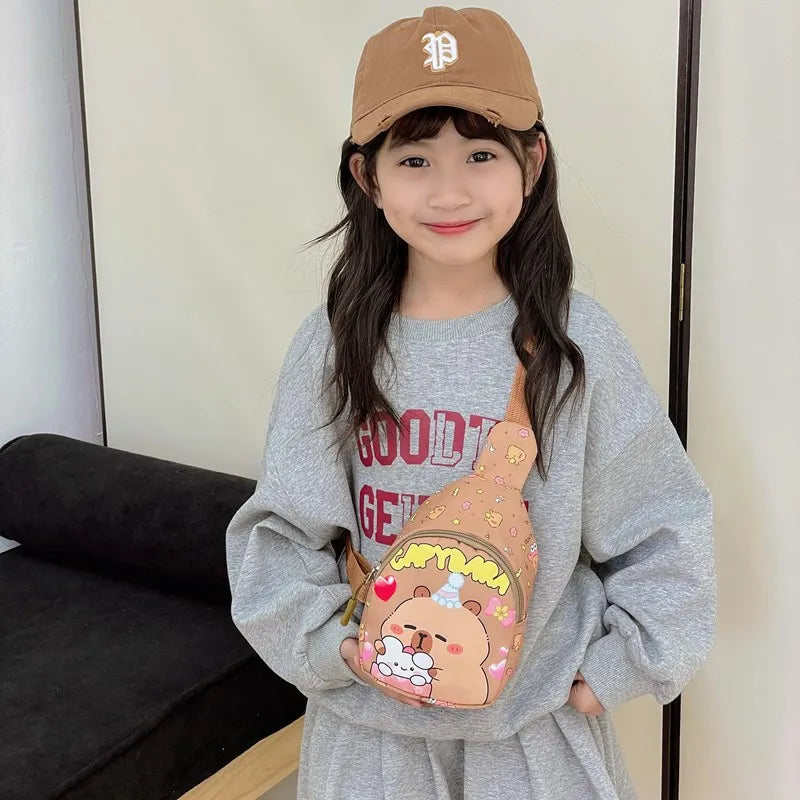 Capybara Crossbody Bag Children New Capibara Cute Shoulder Bags Kids Outdoor Sport Chest Pack Girls Boys Travel Coin Purse Gift