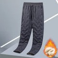 Winter Zip Pockets Thicken Fleece Sweatpants Men Jogger Black  Down Sport Warm Pants Male Water Proof Thermal Trousers