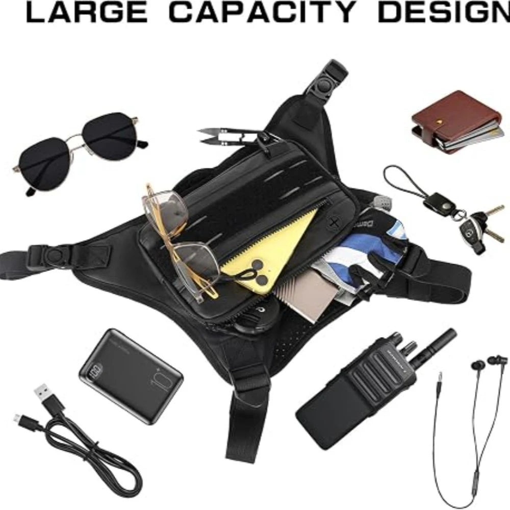 Sports Chest Bag for Men Women, Running Vest Bag with Built,Phone Holder for Workouts&Ski&Cycling&Hiking,Motorcycle Accessories