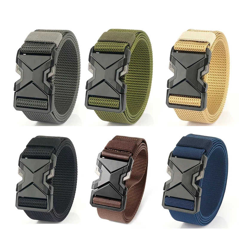 Multiple Styles of Tactical Waist Belts The Men's Buckle Belt Nylon Braided Lightweight Breathable Daily Commuter Men's Belt New