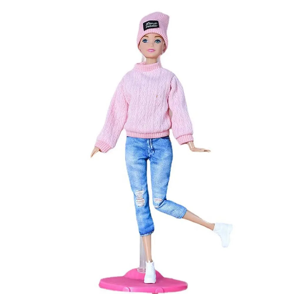 1 Set Fashion Kids Gift Toy Doll Accessories Winter Wear Sweaters Casual Wear Hats Dolls Pants Girl Clothes