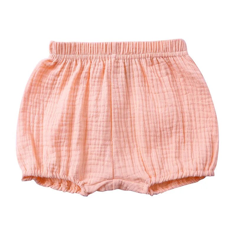Baby PP Shorts Girls Boys Summer Short Pants for Toddler Kids Cotton Linen Solid Color Bloomers Pants Casual Children's Clothing
