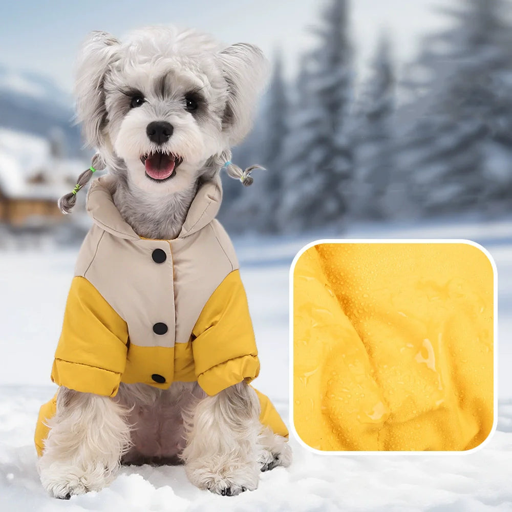 Winter Warmth Cotton Clothing for Pet Thickened Jumpsuit Coat Graphene Windproof Waterproof Pullable Dog Clothes