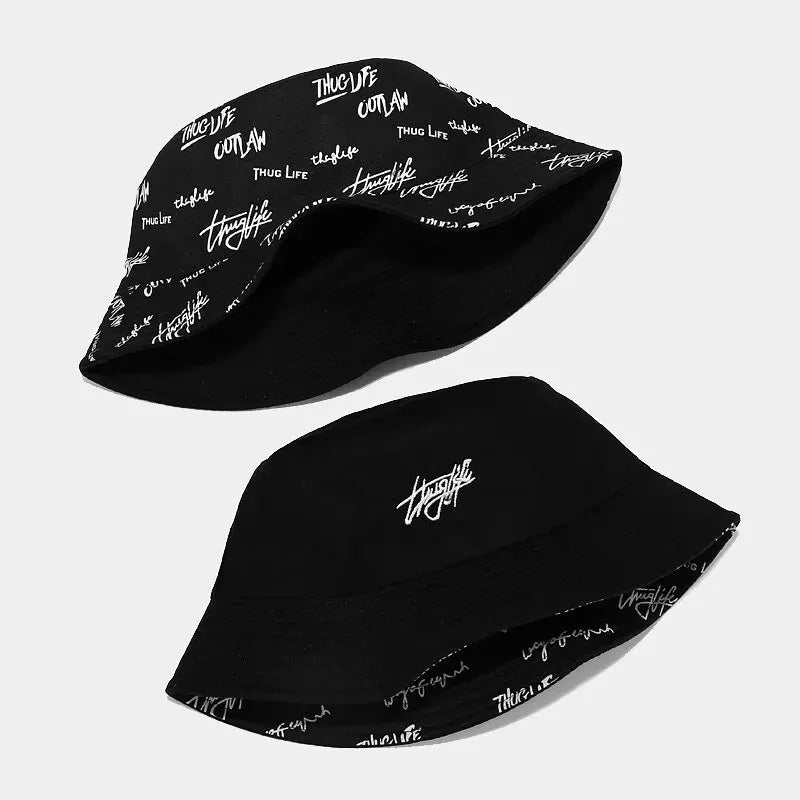 Hats, Female Letters, Fisherman's Hats, Trendy Casual And Versatile, Double-Sided Basin Hats, Men's Sunhats In All Seasons