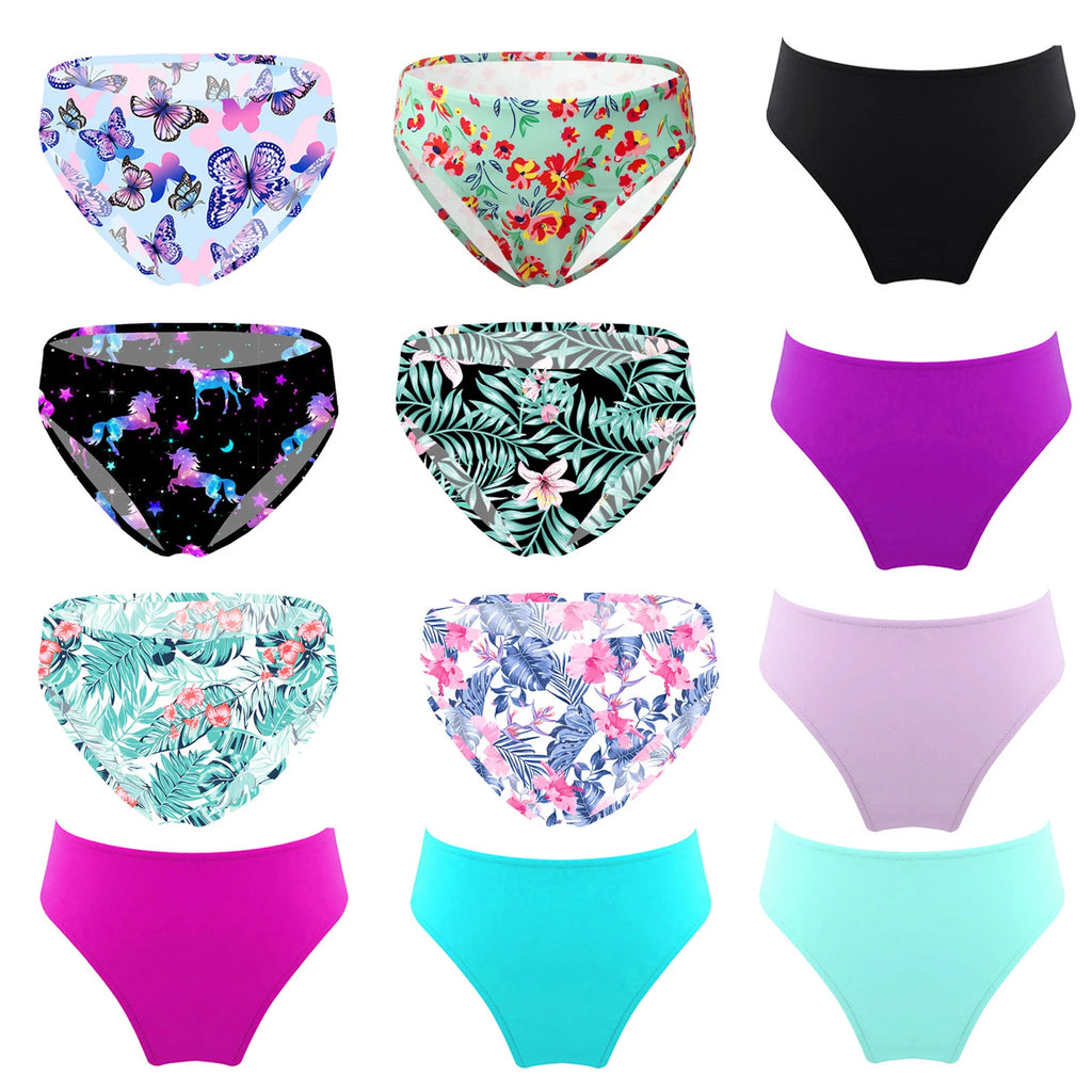 Kids Girls Swim Bikini Briefs Bottoms for Beach Pool Swimming Bathing Suit Stretch Panties Underwear Triangle Shorts Swimwear