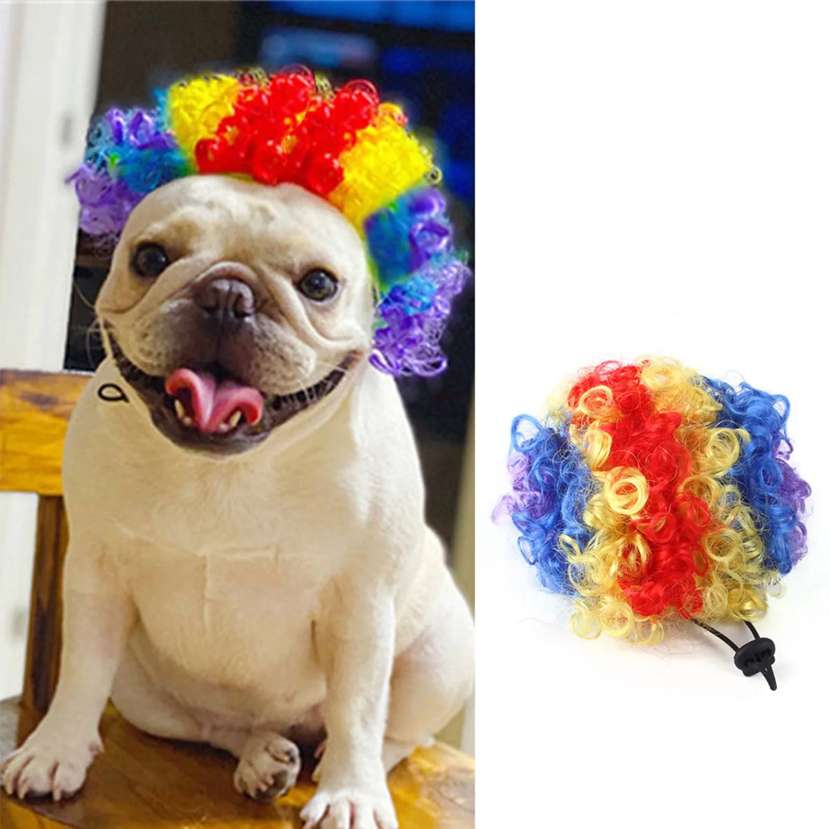 Pet Wigs Cosplay Props Funny Dogs Cats Dress Up Hair Hat Costumes Headdress Accessories For Halloowen Christmas Supplies