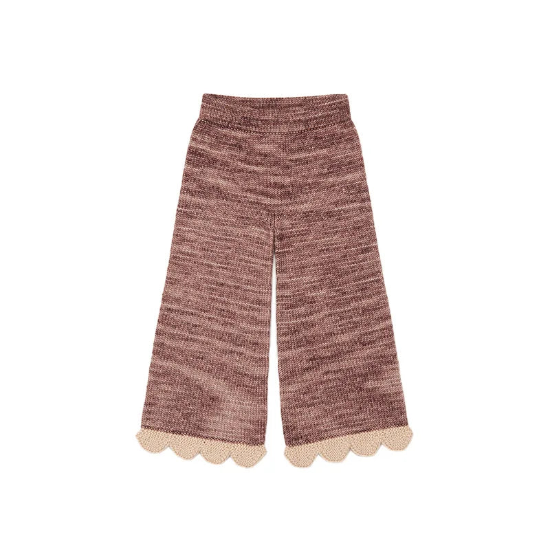 Kids' Sweater Set for Autumn & Winter 2025 MP Series - Girls' Tie-Front Shirt, Popcorn Knit Top, Skirt and Shawl Set
