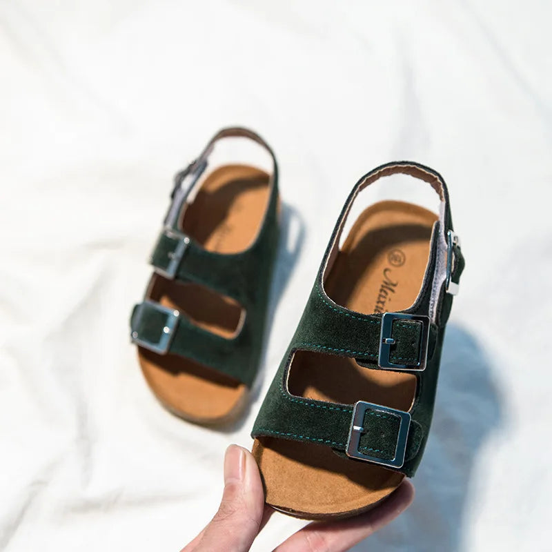 kid's Summer Boys And Girls Leather Sandals For Children Beach Shoes Kids Sports Soft Non-slip Casual Toddler Sandals 2-12 Years