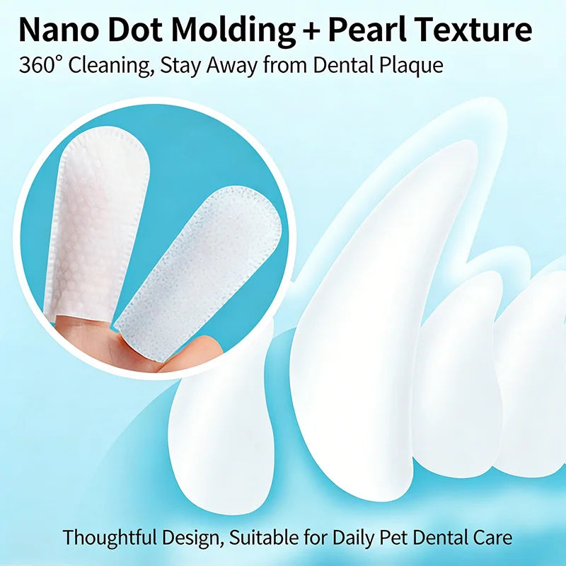Pet Teeth Cleaning Finger Wipes, Natural Plant Extract, Dog Cat Oral Care, Remove Tartar Freshen Breath, Pet Grooming Supplies