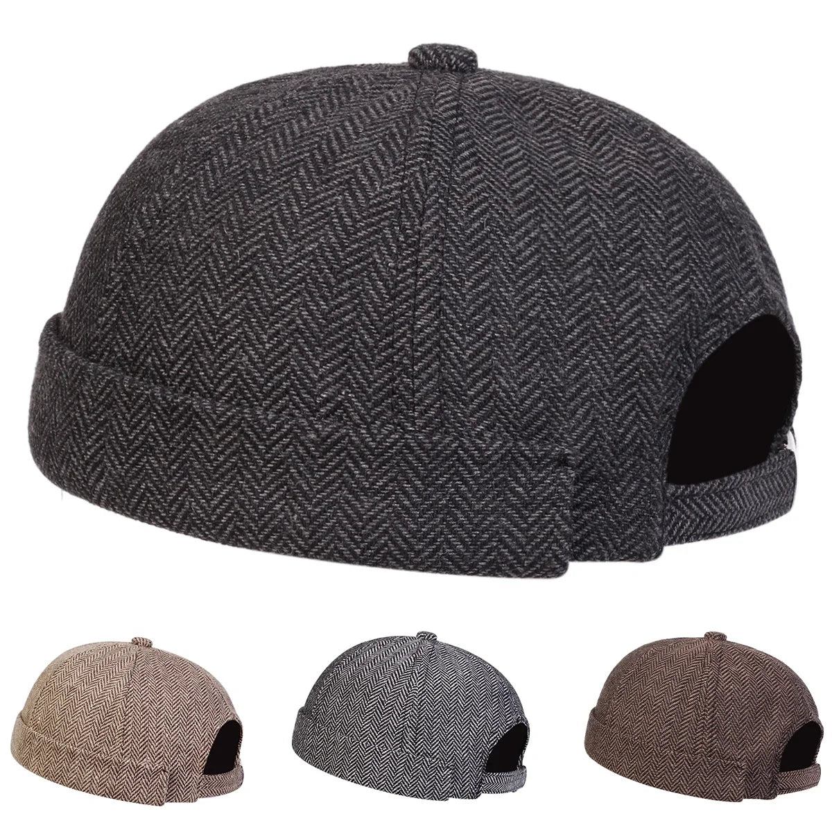 Men Houndstooth Landlord Caps Spring and Autumn Adjustable Melon Skin Hats Literary Hip Hop Hat Painter Cap