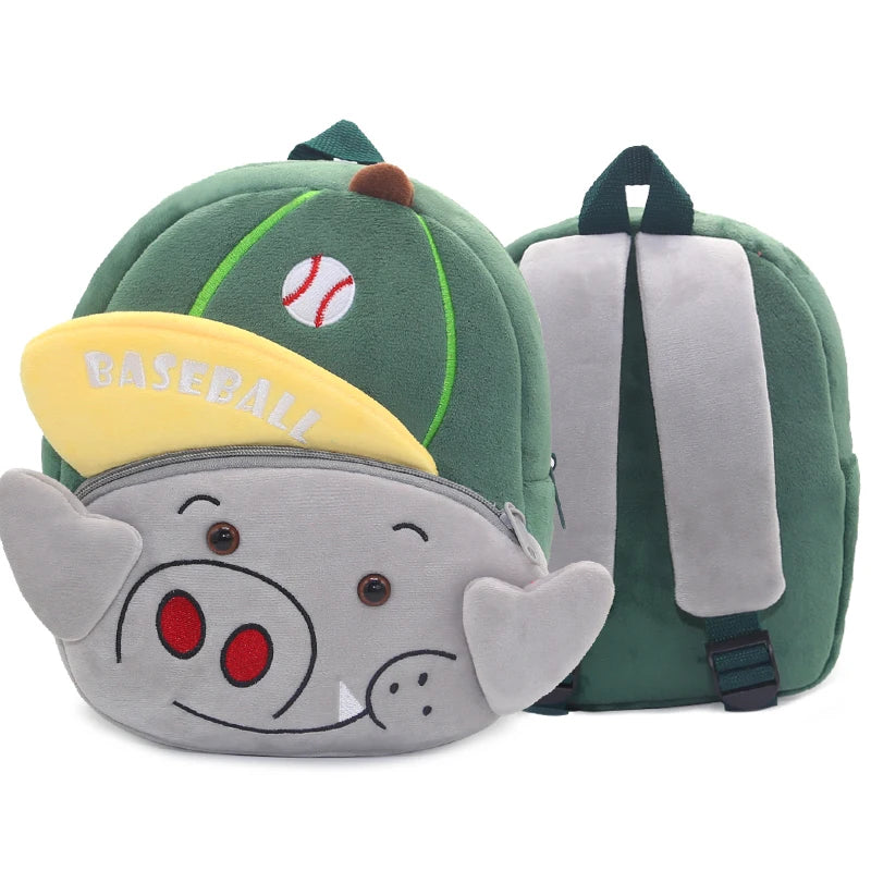 Cute Children's Backpack Plush Material Backpack for Boys and Girls Cartoon Animal Games Series Schoolbag Baby Backpack2-4 Years
