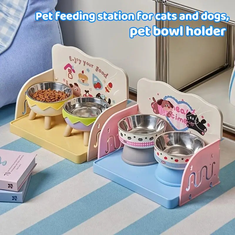 Pet Feeding Table For Cats And Dogs, Prevents Food Spills, Easy To Assemble And Clean, And Prevents Tipping Over.