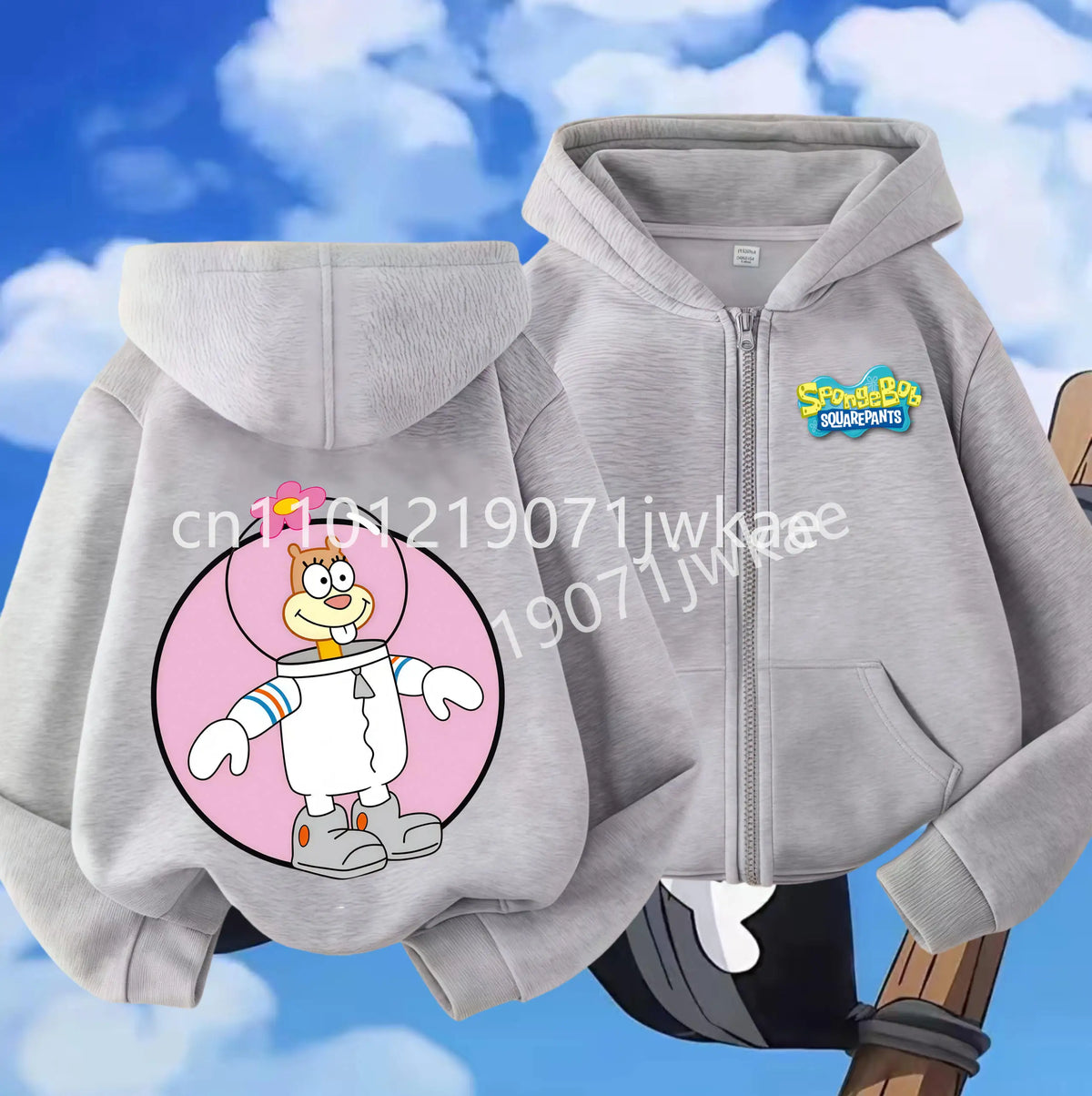 Hoodies Coat SpongeBob SquarePants Children Gifts Zipper Style Girls Boys Age 3-12 Kids Fashion Black Pink Fashion Sweatshirt