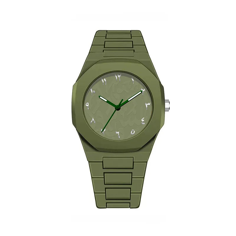 Middle Eastern Popular Sports Watches for Men and Women Dopamine Quartz Watches Niche Fashion Waterproof Stainless Steel