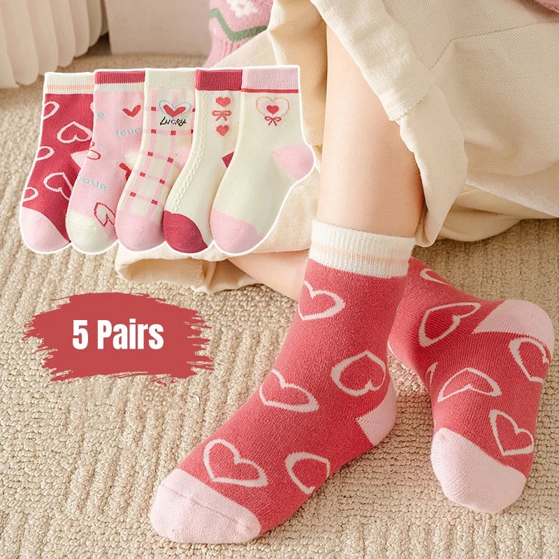 5 Pairs Baby Children's Socks Cartoon Spring Autumn Animal Kids Sock Girls Cute Boy Toddler Socks 1-12 Years