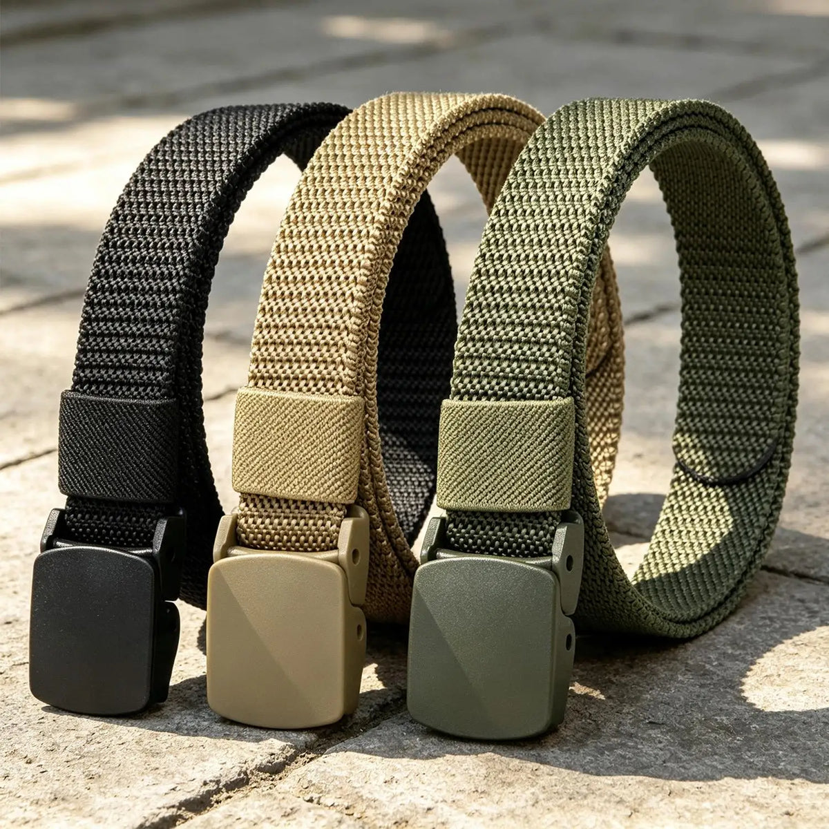 New 92cm Belts for Children Military Unisex Canvas Automatic Buckle Fashion Solid Colors Nylon Outdoor Tactical Canvas Belts