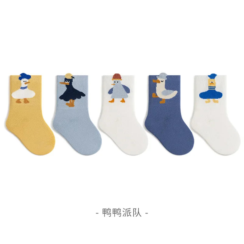 5 Pairs/Lot Boys Children Socks 0-12 Years Cartoons Baby Socks Soft Cotton Comfortable Toddler Kids Socks Girls Knee High Socks