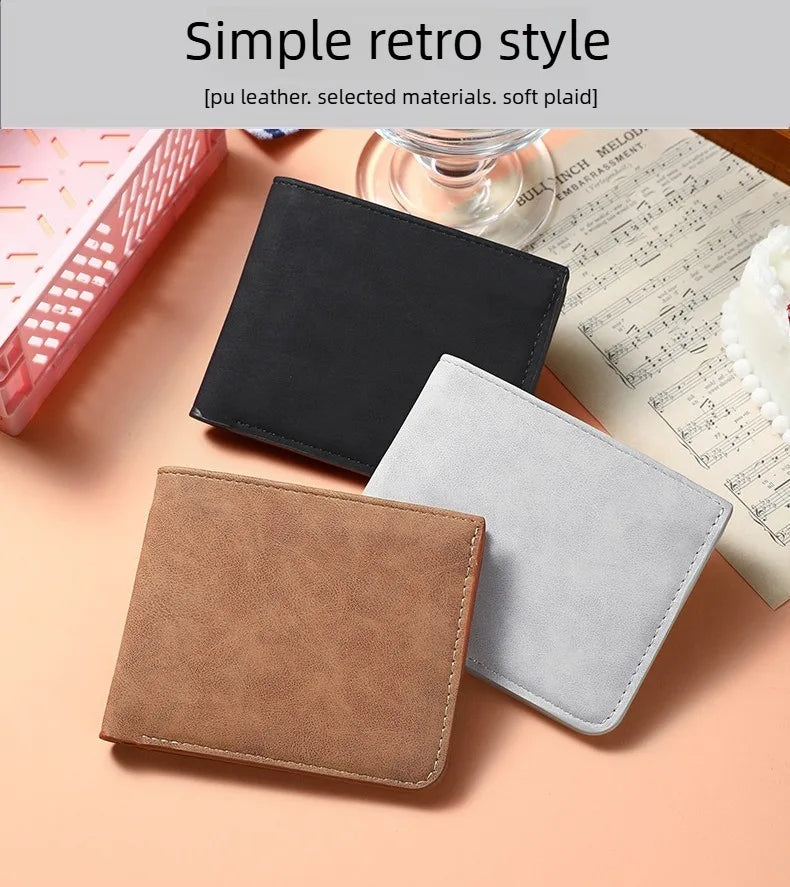 2026 New Wallet Men Short Dollar Clip Zipper Simple Soft Leather Lightweight