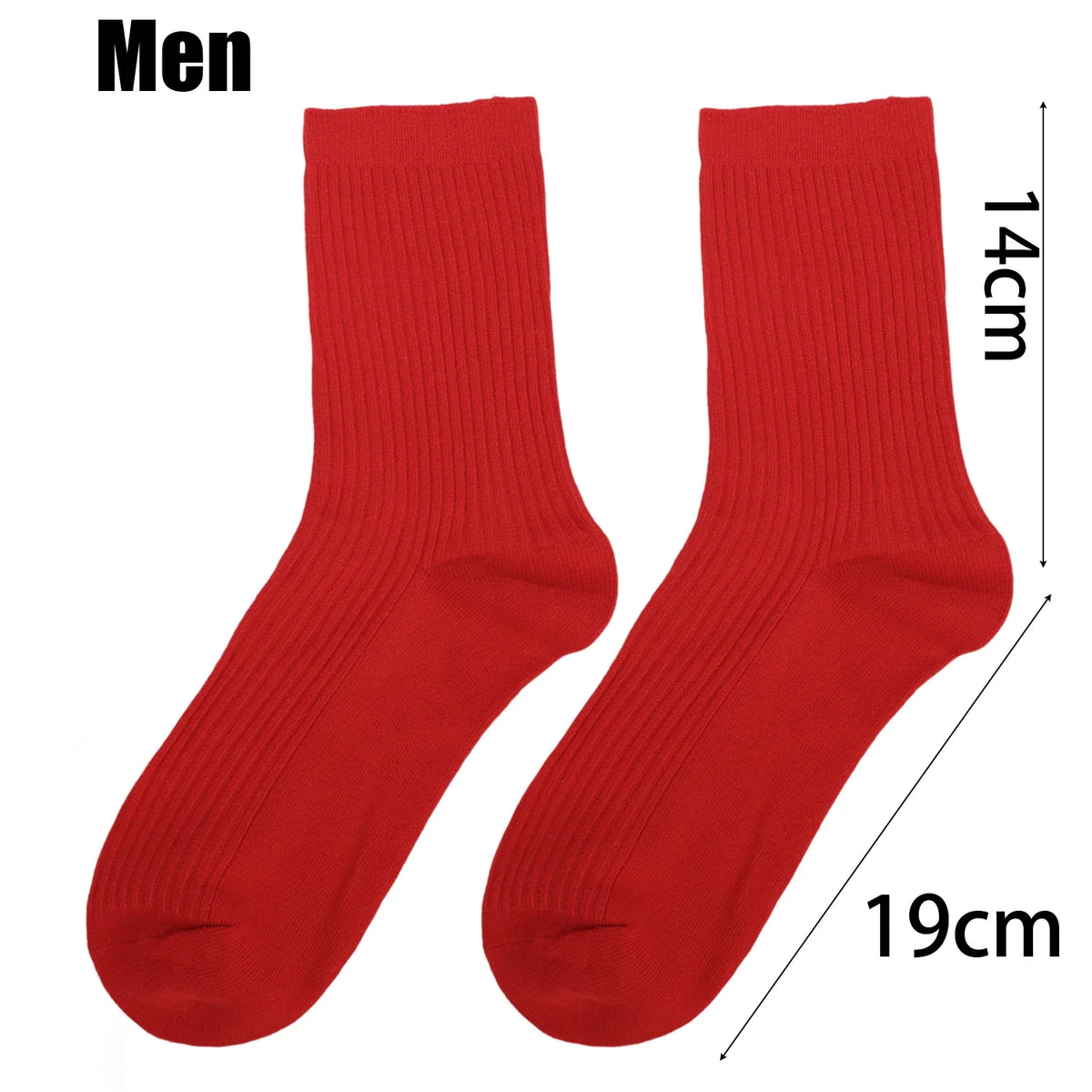 Men Women Socks Red New Year Cotton Socks Breathable Sports Comfortable Solid Color Cotton Festival Casual Lucky Red Floor Socks