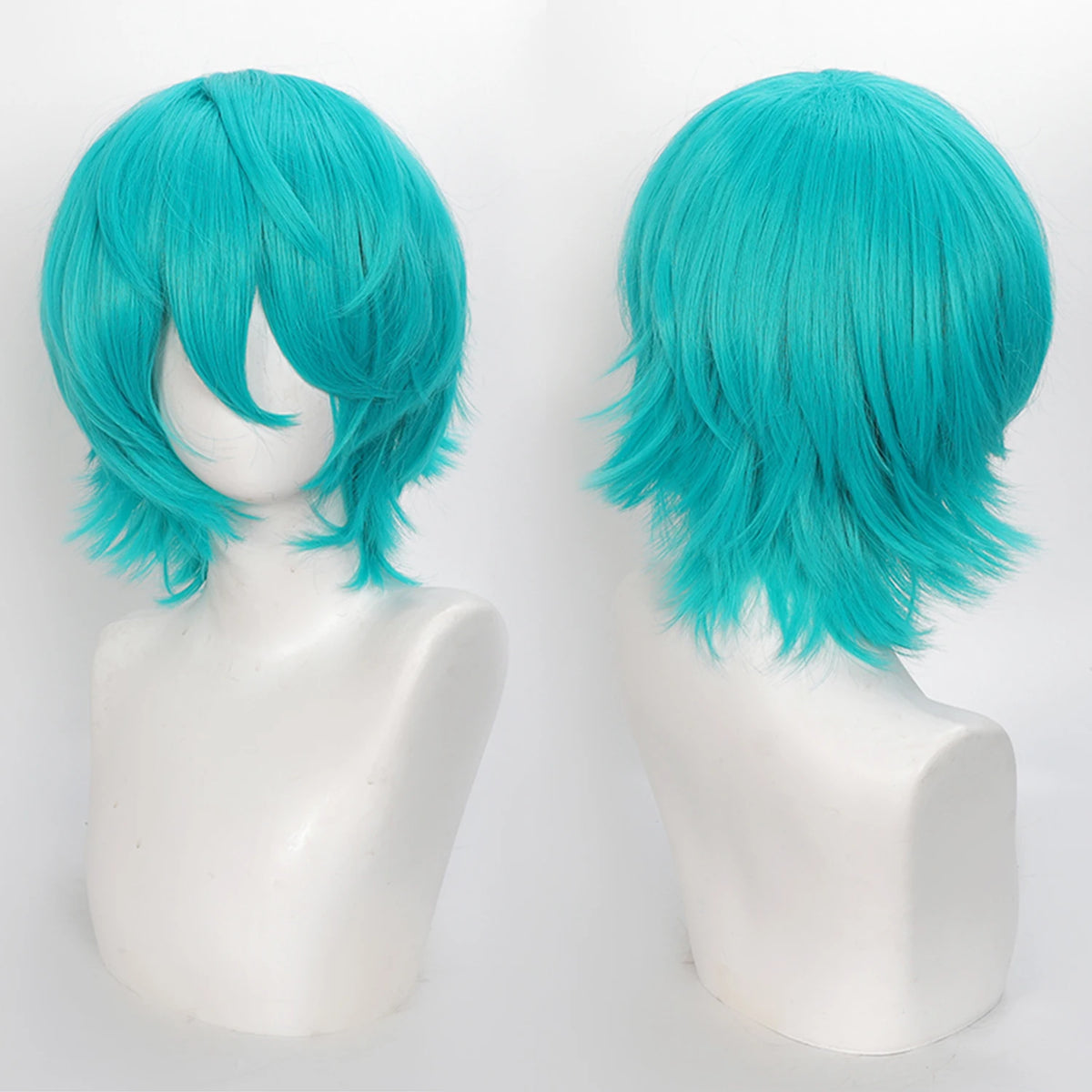 Short Wavy Bob Synthetic Wig with Air Bangs Heat Resistance Shoulder Length Curled 14inch Wigs for Daily Use Cosplay for Women