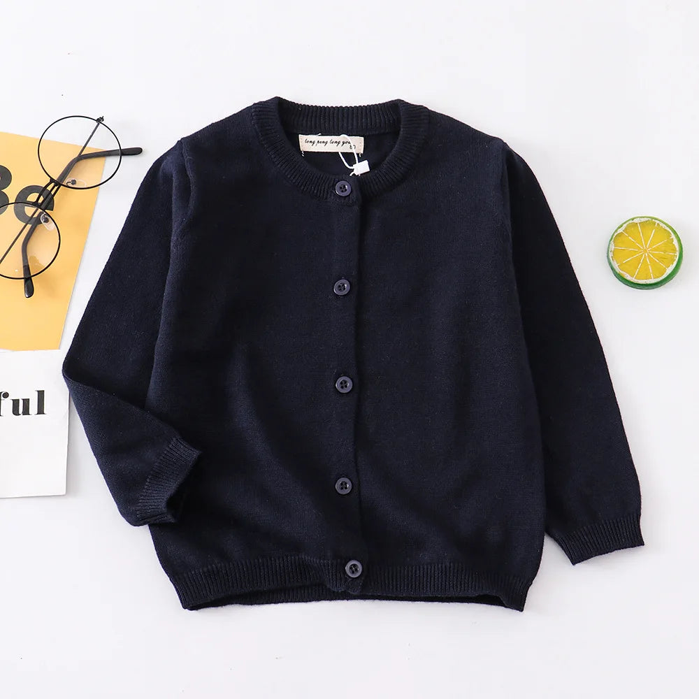 100% Cotton Boys Girls Sweaters Cardigans Kids Toddler Baby 1 2 3 4 5 6 7 8 9 Years Buttons Knitwear Spring Autumn Knitting Tops