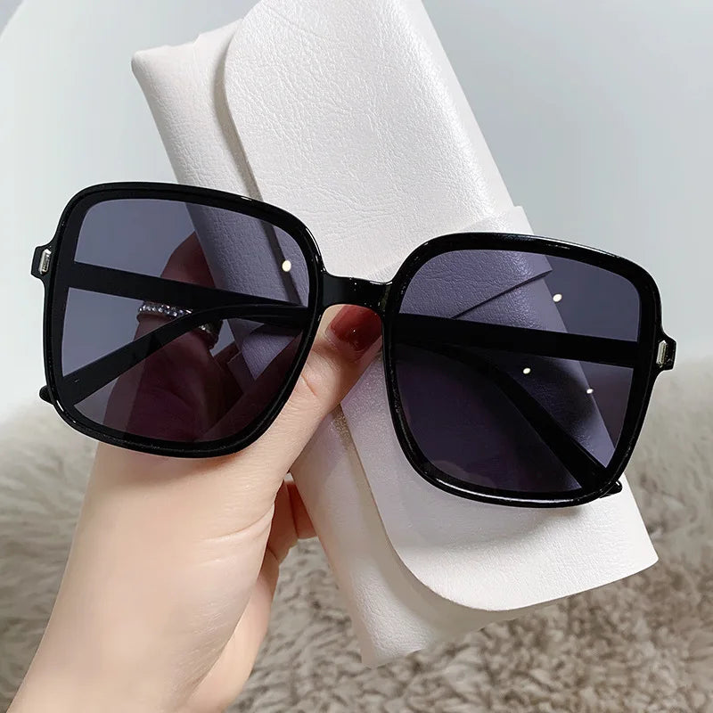 new model Oversized Sunglasses for Women Luxury Vintage Square Sun Glasses Classic UV400 Big Frame Lady Eyewear