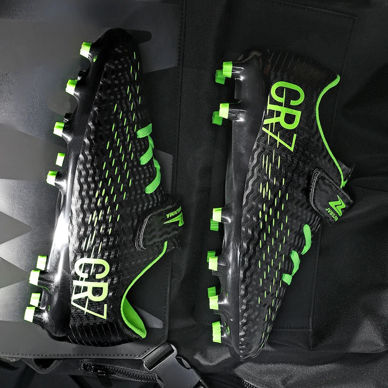 Unisex High Top Soccer Shoes Autumn Kids Teenager Turf And Firm Ground Cleats For Amateur Match Daily Football Training Outdoor