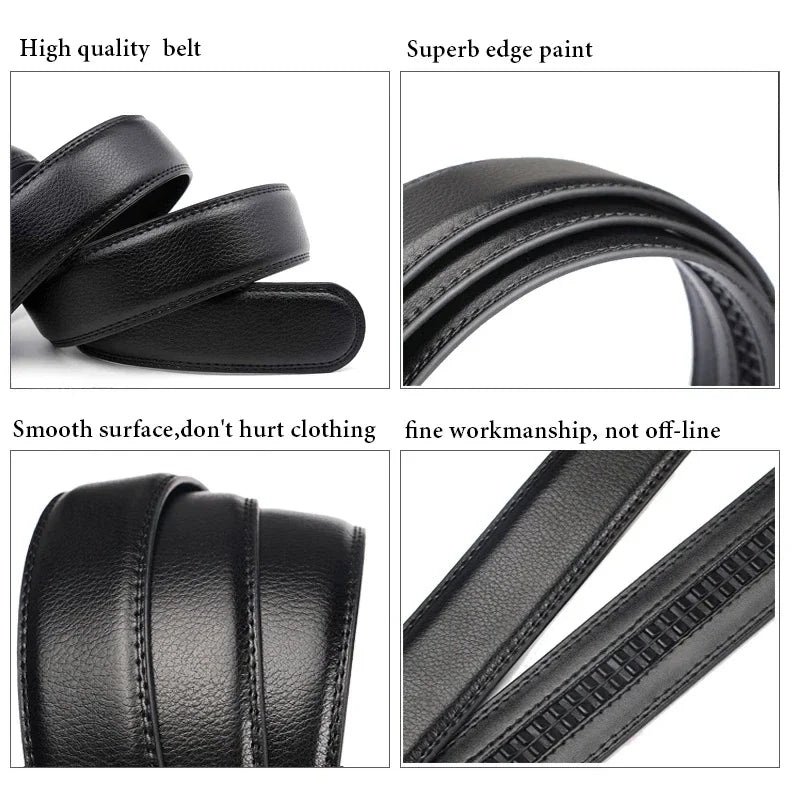 Men Belts Automatic Buckle Belt Famous Brand Business Belt Men Top Quality PU Luxury Leather For Men Leather Strap Casual For Me