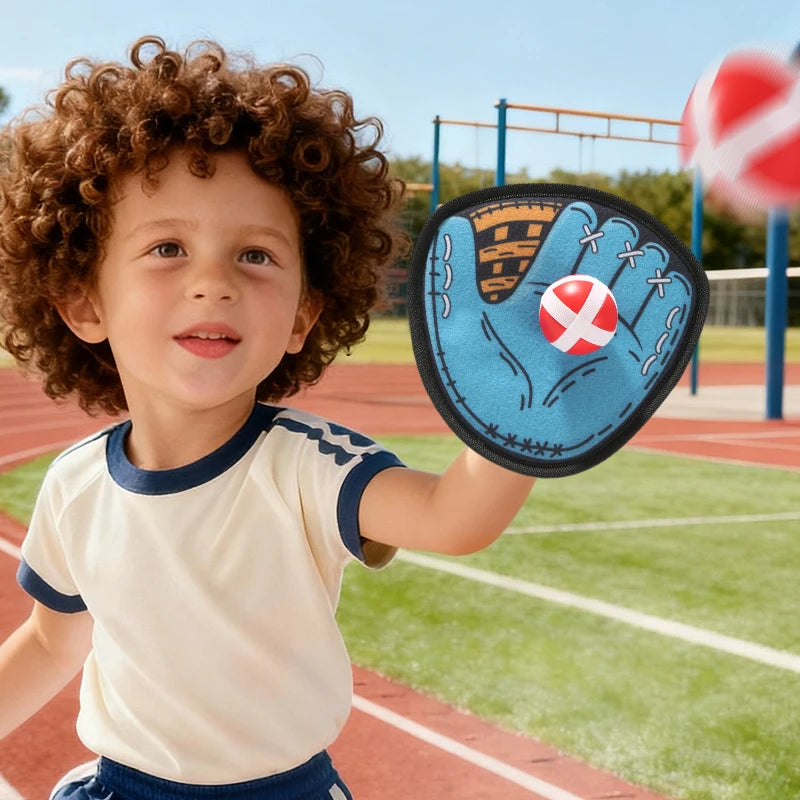 Kids Baseball Glove 3–12Y Beginner Soft Leather Non‑Slip; Red/Blue/Green; 2 Velcro Balls; Outdoor/Kinder; Boys & Girls; Christ