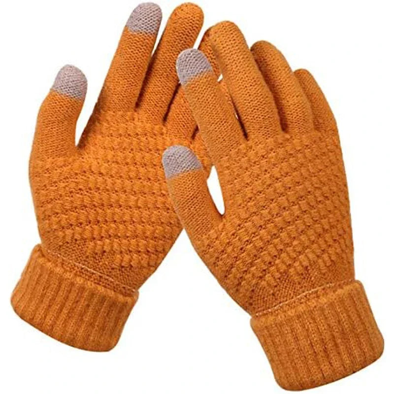 Winter-lined Gloves for Both Men and Women - Thickened Elastic Touch Screen Compatible, Cold-proof and Warm Gloves