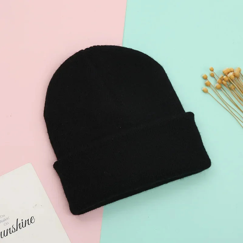 Dad Mother Kids Baby Hats for Girl Boy Newborn Beanie Infant Candy Color Winter Autumn Family Warm Knitted Parent Children Hat