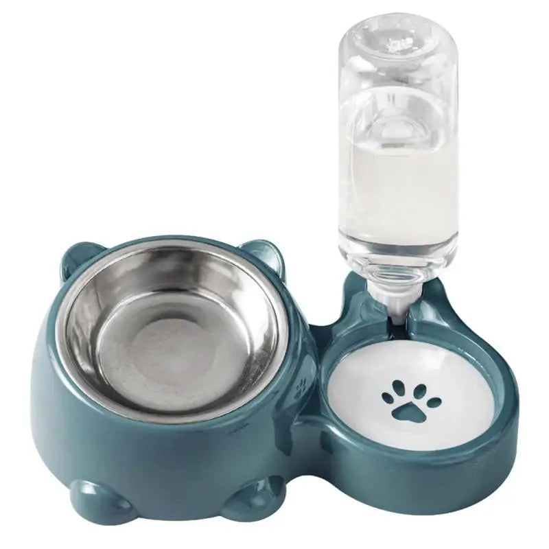 【G】2 In 1 Pet Feeding Bowl Set With Automatic Water Dispenser Non Slip Base For Small Dogs Cats Indoor Daily Feeding Use