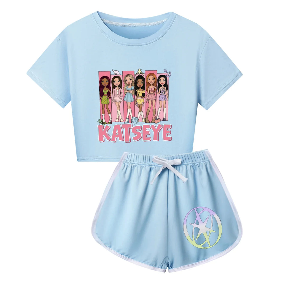 KATSEYE Kids Pajamas Set Cute Katseye Beautiful Chaos Short Sleeve Sleepwear for Toddler Boys Girls Summer Nightwear Sport Wear