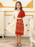 Kids Clothes Middle East Girls Dress Muslim Fashion Abayas Arabic Dubai Tassel Lace-up Gowns Islam Indian Wedding Party Dresses