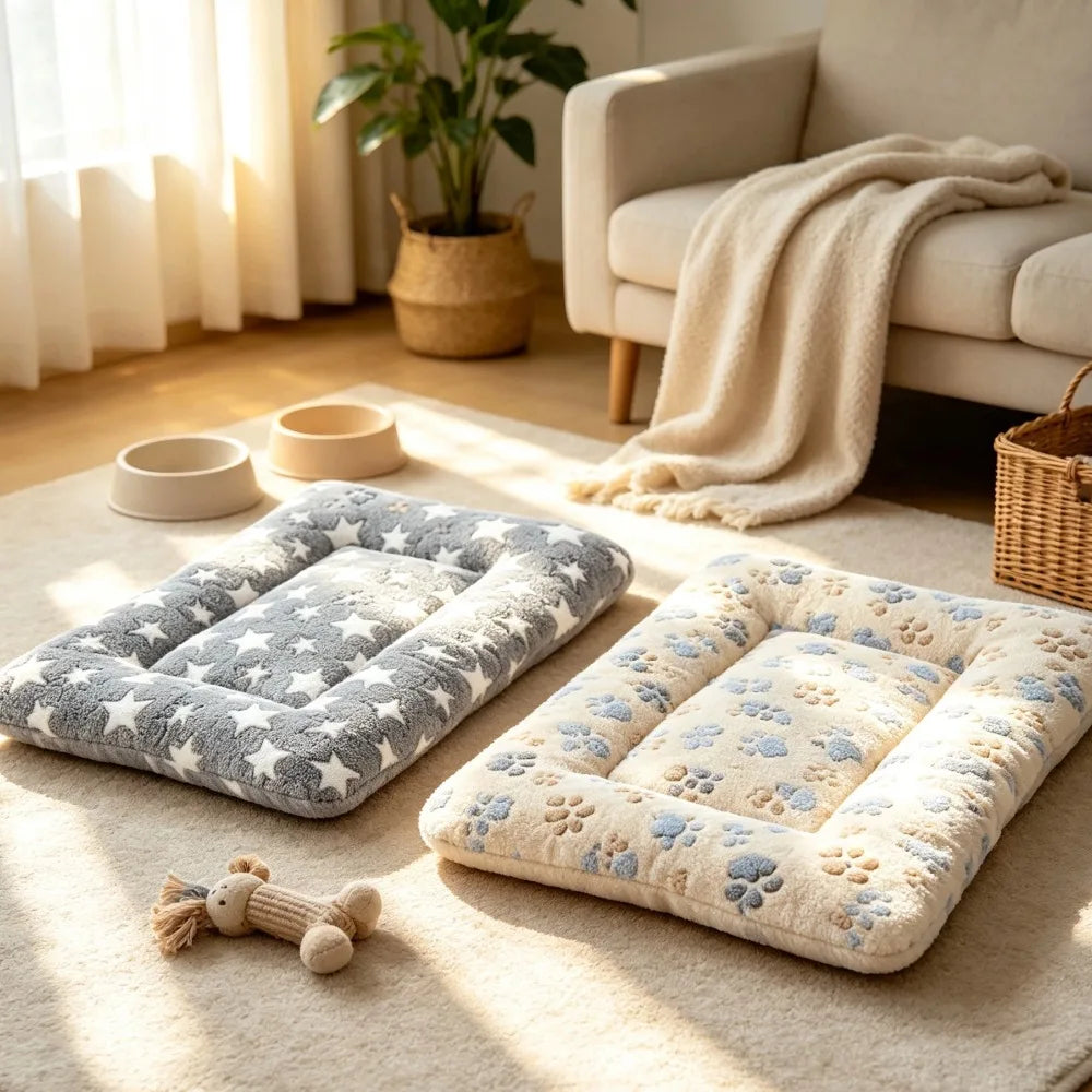 Soft Pet Mat Warm Flannel Cat Sleeping Cushion Thickened Comfortable Sofa Mat For Small Puppy Kitten Indoor Blanket Four Season