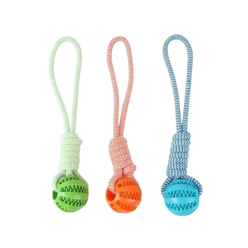 Pet Tug Rope Toy Durable Chewing Dental Health Ball for Interactive Fun Small Medium Dogs