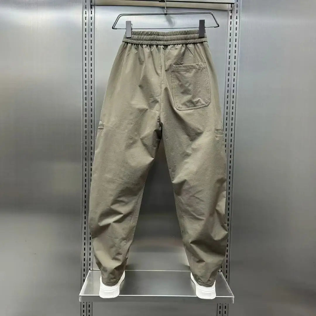 2025 American Style Men's Loose Straight Casual Pants Pure Color Knife Edge Workwear Trousers Loose Fit Long Trousers man cloth