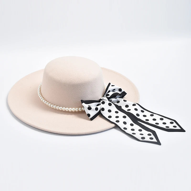 Fedora Hats for Women French Style 10CM Wide Brim Derby Top Hat Winter Wedding Felt Jazz Hats Sombreros De Mujer