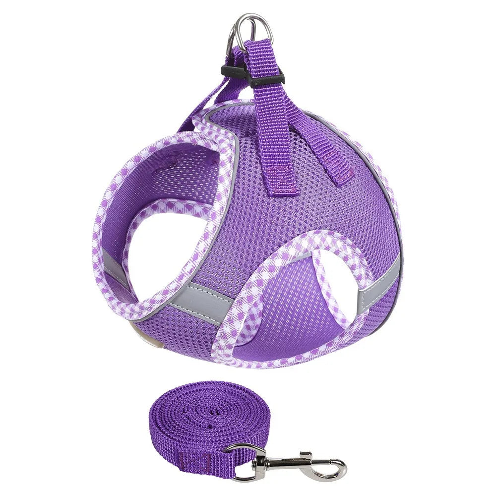 Pet Supplies Reflective Dog Harness Leash Adjustable Anti Escape Puppy Cat Harness Breathable No Pull Pet Harness Cat