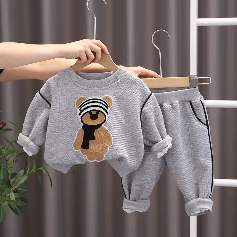 Kids Sets Children's Clothing Baby  Boy Clothes Cotton Spring Autumn Cartoon Long-sleeved Sweater Casual Suit Tops Pants Outfits