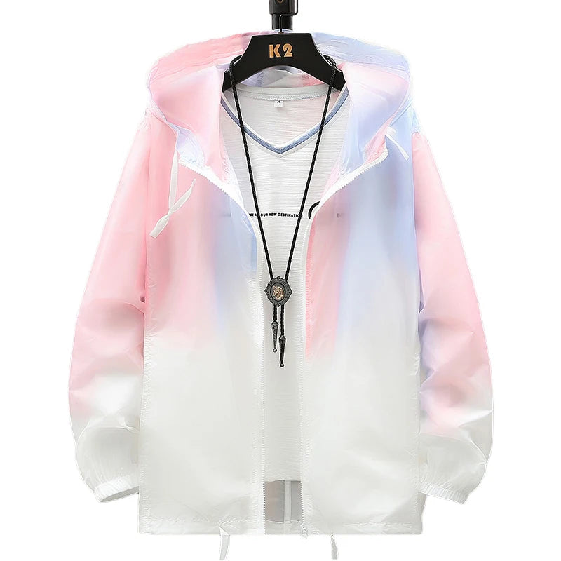 2026 Women Jacket Summer Gradient Y2K Hip hooded Light Thin Coats Windbreaker Woman Hooded Coat veste femme Jackets Clothes