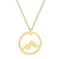 Women's Men's Necklace Mountain Mountain Mountain Gold and Silver Color Pendant Necklace Jewelry