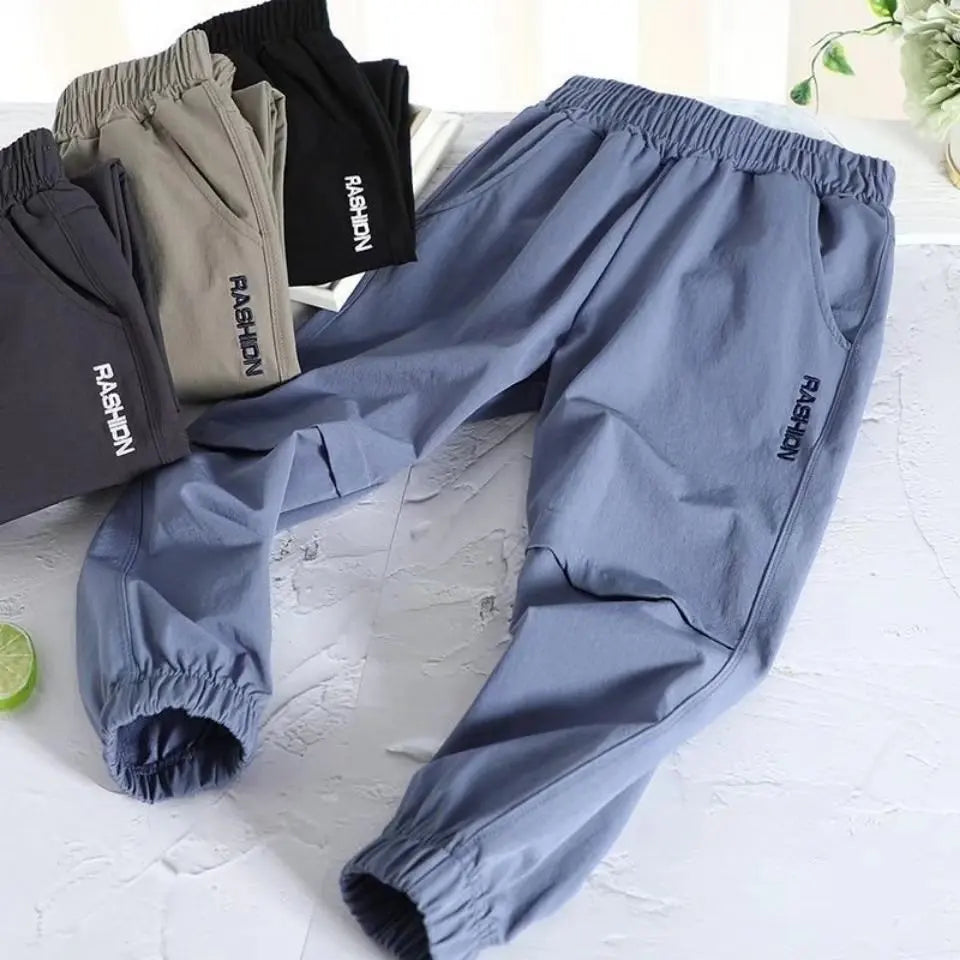 1pcs Childrens Sport Pants Boys Casual Quick-dry Trouse Solid Loose Trousers Fashion Summer Kids Mid Waist Mosquito-proof Pant