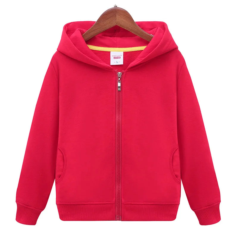 Boys Girls Hoodies Casual Zipper Outerwear Spring Autumn Long Sleeve Teen Hooded Sweatshirt School Kids Tops Clothes Sprotswear