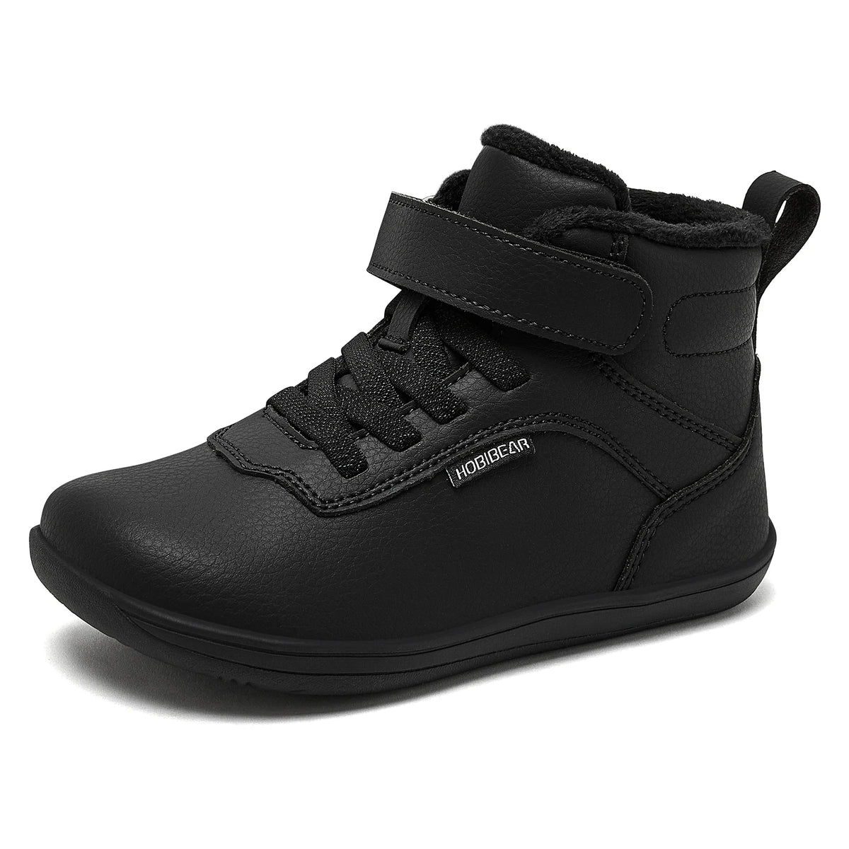 NEW Kids Winter Barefoot Shoes Little/Big/Kid Wide Toe Box Warm Faux Fur Lined Ankle Hook-Loop Sneakers Kids boots Free shipping