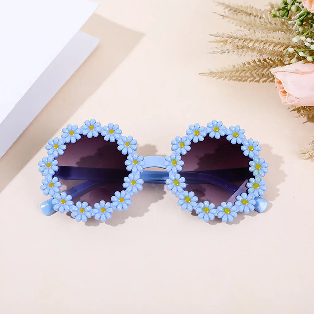 Kids Flower Sunglasses Comfortable Girls Sun Glasses Cute Daisy Sunglasses Playful Rose Red Kids Sunglasses For Photo Styling