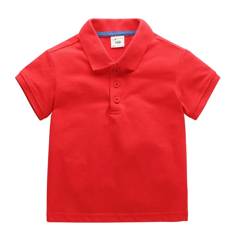 Kids Boys Solid Color Cotton Polo Shirts 2025 Summer New Children Short Sleeve Tops Tee Girls Baby Lapel  Shirt Age 1-10T