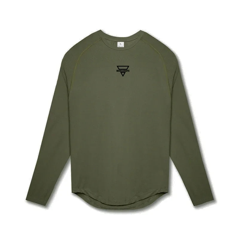 Men's Sports Loose-fitting Clothes in Stock for Basketball Training, Long-sleeved Running and Breathable Fitness Clothes